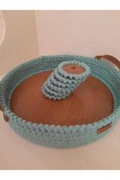 El Örgü Ahşap Sunum Tepsisi - 1