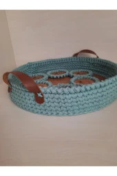 El Örgü Ahşap Sunum Tepsisi - 3