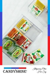 Lüx Kapaklı 6 Bölmeli Dikdörtgen Mika Poşet Çay Standı Takı Mücevher Düzenleyici - 2