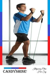 ® 10 Parça Kondisyon Kardiyo Aerobik Fitness Egzersiz Direnç Lastiği Seti Pilates Yoga Spor Aleti - 4