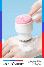 Renkli Silikon Çift Taraflı Yüz Temizleme Fırçası thumbnail 3