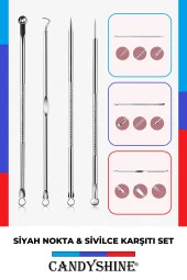 Akne & Siyah Nokta Temizleyici 4'lü Set Paslanmaz Çelik Bakır Komedon - 3
