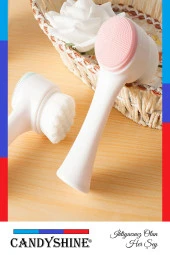 Renkli Silikon Çift Taraflı Yüz Temizleme Fırçası thumbnail 5