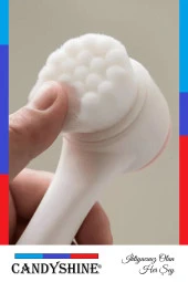 Renkli Silikon Çift Taraflı Yüz Temizleme Fırçası thumbnail 7