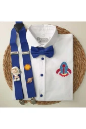 Uzay Konseptli Askı Papyon Gömlek - 1