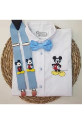 Mickey Kıyafet Askı Papyon Gömlek - 1