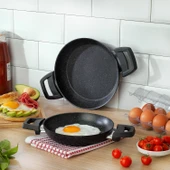 Schafer Black Stone 2 li Sahan Seti 18+22 Cm-Siyah - 1