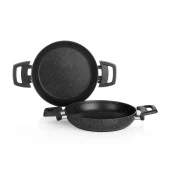 Schafer Black Stone 2 li Sahan Seti 18+22 Cm-Siyah - 2