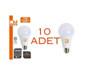 CMSOLAR 9W E27 DUY 6500K LED AMPUL 10'LU PAKET - 1