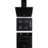 Kumtel Home Siyah Cam Ankastre Set (Da6-830 Davlumbaz + Ko-40 Tahdf Ocak+ B66-S2 Fırın) - 1