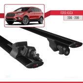 Ford Kuga 2016-2019 Arası ile uyumlu HOOK Model Anahtar Kilitli Ara Atkı Tavan Barı SİYAH thumbnail 4