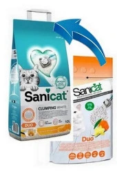 Sanicat Tozsuz Vanilyali Mandalina Aromali Doğal Kedi Kumu 10 Lt - 1
