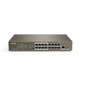 TENDA 16port 150w FULL PoE TEF1118P-16-150W 10/100 1X SFP Yönetilemez Switch - 1