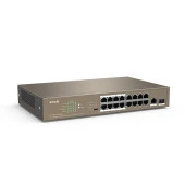 TENDA 16port 150w FULL PoE TEF1118P-16-150W 10/100 1X SFP Yönetilemez Switch - 2