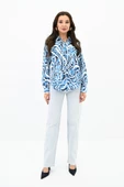 Kadın Desenli Klasik Gömlek 1753-24 - 7
