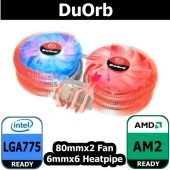 Thermaltake Duo Orb Intel LGA775 ve AM2 ile uyumlu CPU Soğutucusu thumbnail 1