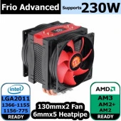 Thermaltake Frio Advanced 2x130mm Fanlı 230W destekli İntel / AMD Uyumlu İşlemci Soğutucusu thumbnail 1