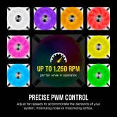 CORSAIR QL140-2 CO-9050106-Ww 14CM RGB KASA FANI+KONTROL ÜNİTELİ 2-Lİ PAKET BEYAZ - 6