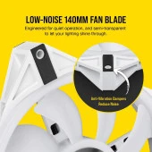 CORSAIR QL140-2 CO-9050106-Ww 14CM RGB KASA FANI+KONTROL ÜNİTELİ 2-Lİ PAKET BEYAZ - 7