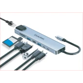 DARK USB 3.1 Type-C 8 in 1 Ethernet / HDMI / TF SD Kart Okuyucu / USB 3.0 - USB 2.0 / USB-C  USB-C PD Dönüştürücü Çevirici HUB - 2