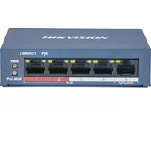 HIKVISION 4port 30w FULL PoE DS-3E0105P-E/M(B) 10/100 Yönetilemez Switch - 1