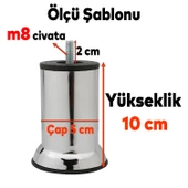 Mobilya Kanepe Baza Koltuk Destek Yükseltme Ayağı M8 Civatalı Krom Metal Ayakları 10 cm 8 Adet thumbnail 2