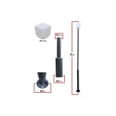 Trk 3 Metre 89X51x2mm  (+Trk-154 Küp İle Birlikte) Kamera Direk 7016 Düz Mat Antrasit Fırın Boyalı - 1