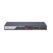 HIKVISION 16port 225w FULL PoE DS-3E0318P-E(C) 10/100 2X UPLINK-2X SFP Yönetilemez Switch - 1