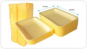 Tek Kullanımlık Köpük 2000 Gr. Sarı Servis Et Kıyma Saklama Tepsi Tabak -265x175x35mm. - 50 Adet - 2