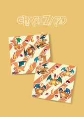 Charizard Pokemon sticker  2li set -mat kağıt- - 1