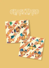 Charizard Pokemon sticker  2li set -mat kağıt- - 2