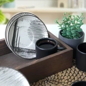 Keramika Keraart Shadowy Nordic Kahve Takımı 12 Parça 6 Kişilik 21784 - 1