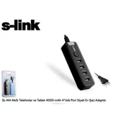 S-Lınk Tel Aks.Şarj Sl-M4 Gsm Tablet 4000Mah 4 Port Usb Siyah Ev Şarj Adaptör - 3