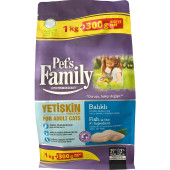 Pets Family Super Premium Balıklı Yetişkin Kedi Maması 1300 G - 1