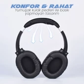 Zore BT850 Ayarlanabilir ve Katlanabilir 90 Derece Dönebilen Kulak Üstü Bluetooth Kulaklık - 4