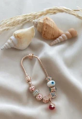 Bileklik Charm Nazar Boncuğu Yılan Zincir Bileklik thumbnail 1