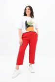 Kadın Büyük Beden Baskı Detaylı T-shirt Takım 8105-24 - 1