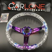 Şeffaf Direksiyon Momo 35cm Kabarcıklı Direksiyon Beyaz A+ Süper Ürün - 1