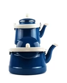 Alev Vintage Emaye Çaydanlık Takımı - Emaye Demlik Takımı - Mega Boy - 2.5 ve 1.0 Litre - 5