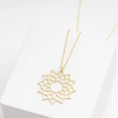 925 Ayar Gümüş Lotus Çiçeği Kadın Kolye Özel Tasarım thumbnail 2