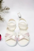 Çapraz Pudra Pembe Eflatun Kız Çocuk Sandalet - 3