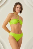Yeşil Reps Basic Tek Alt Bikini - 3