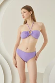 Lila Reps Boyundan Bağlamalı Tek Üst Bikini thumbnail 2