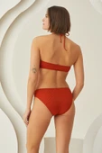 Kiremit Reps Boyundan Bağlamalı Tek Üst Bikini thumbnail 3