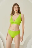 Yeşil Reps Üçgen Tek Üst Bikini thumbnail 5