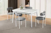 Erezoğulları Mobilya Yakamoz Alfa MDF Mutfak Masa Sandalye Takımı 80x130cm - 1