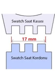 17mm Swatch Uyumlu Chrono Model Slikon Saat Kordonu - KAHVE thumbnail 2