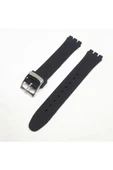 17mm Swatch Uyumlu Siyah Slikon Saat Kordonu thumbnail 1