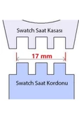 17mm Swatch Uyumlu Siyah Slikon Saat Kordonu - 2