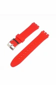 19mm Swatch Uyumlu Chrono Model Slikon Saat Kordonu - KIRMIZI thumbnail 1